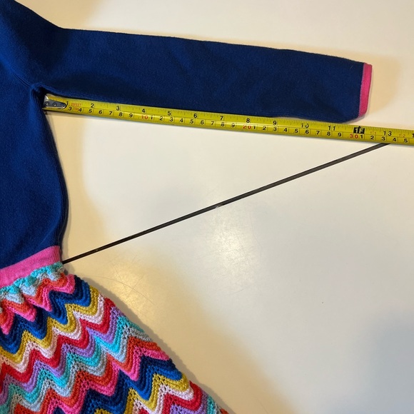 Mini Boden girls 7-8 dress crocheted rainbow navy blue long sleeve - Picture 8 of 8